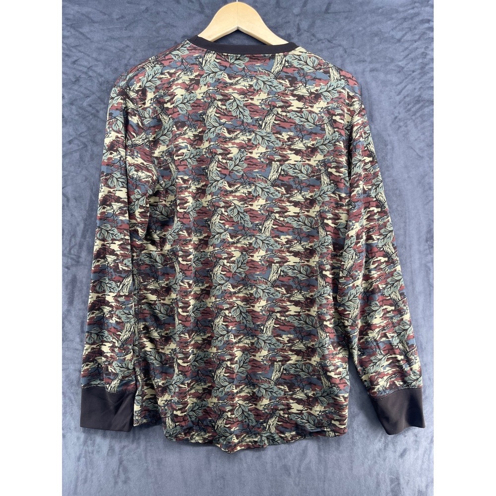 Duck Dynasty Mens Large Camo Waffle Knit Thermal Long Sleeve Crew Neck Shirt